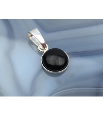 Wisiorek Srebrny Obsydian Czarny