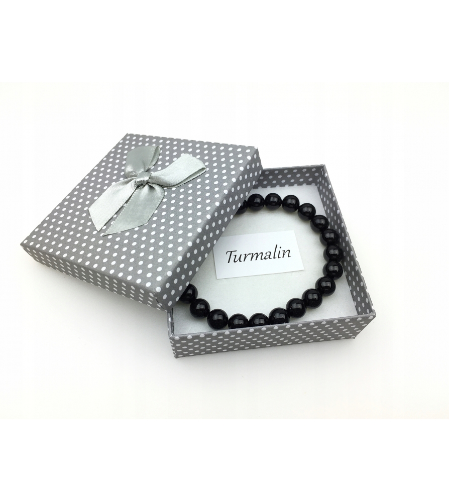 Bransoletka Turmalin Czarny W Pudełku 8 mm