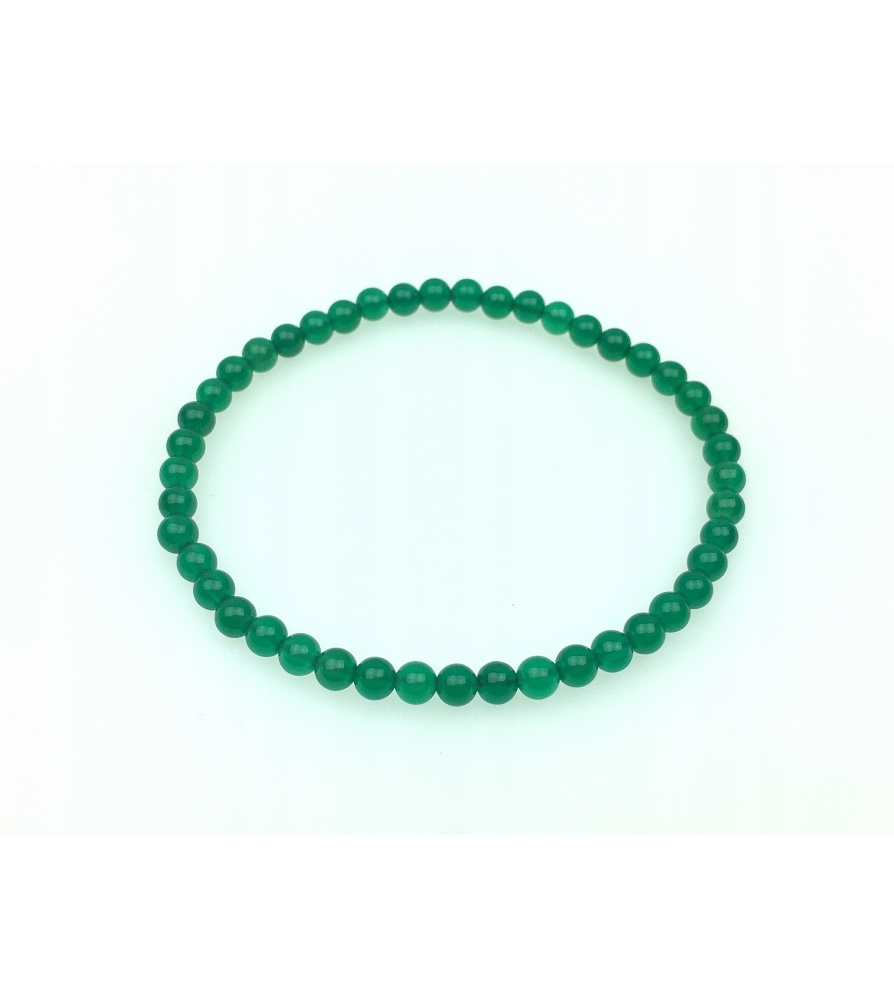Bransoletka Agat Zielony 4 mm