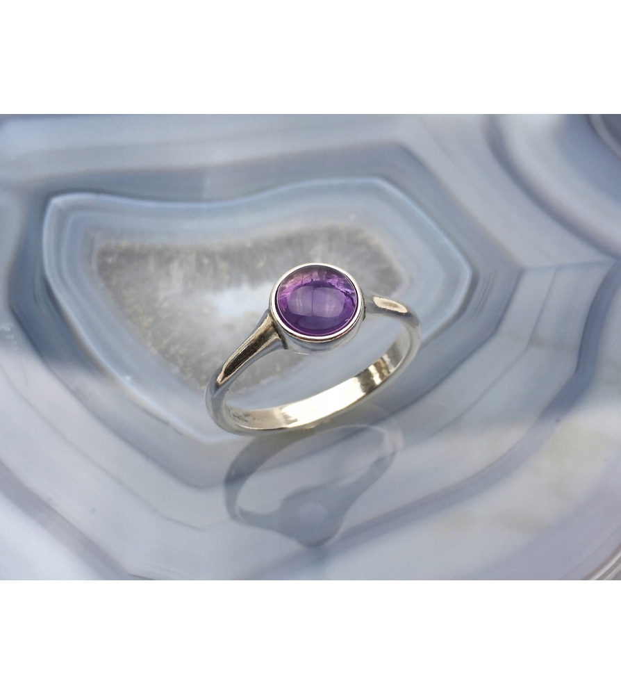 Srebrny Pierścionek Ametyst