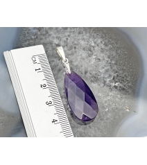 wisiorek ametyst naturalny fasetowany srebro pr. 925